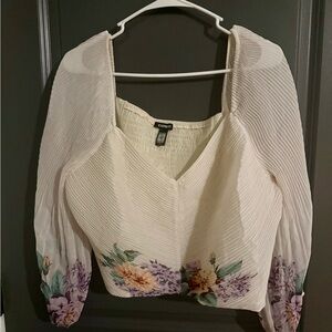 Express Cream Floral Blouse